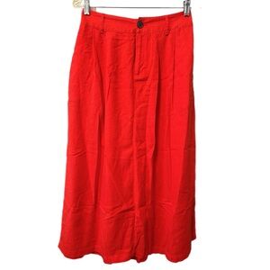 Red Linen Women's Skirt